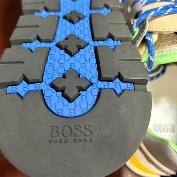 BOSS Panelled-Design Low-Top Leather Sneakers - Picture 9 of 11